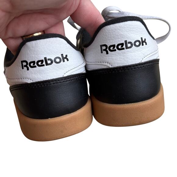 Reebok Smash Edge sneakers black & white leather suede gum sole mens US size 9M main image 4